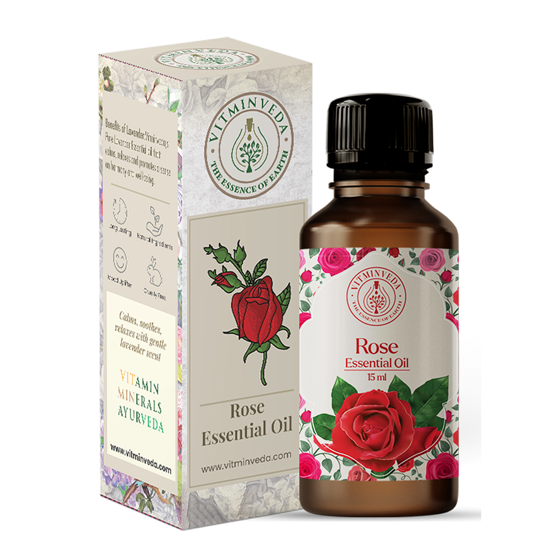 Real Rose Pure Essential Oil for Hair Growth - 15ml