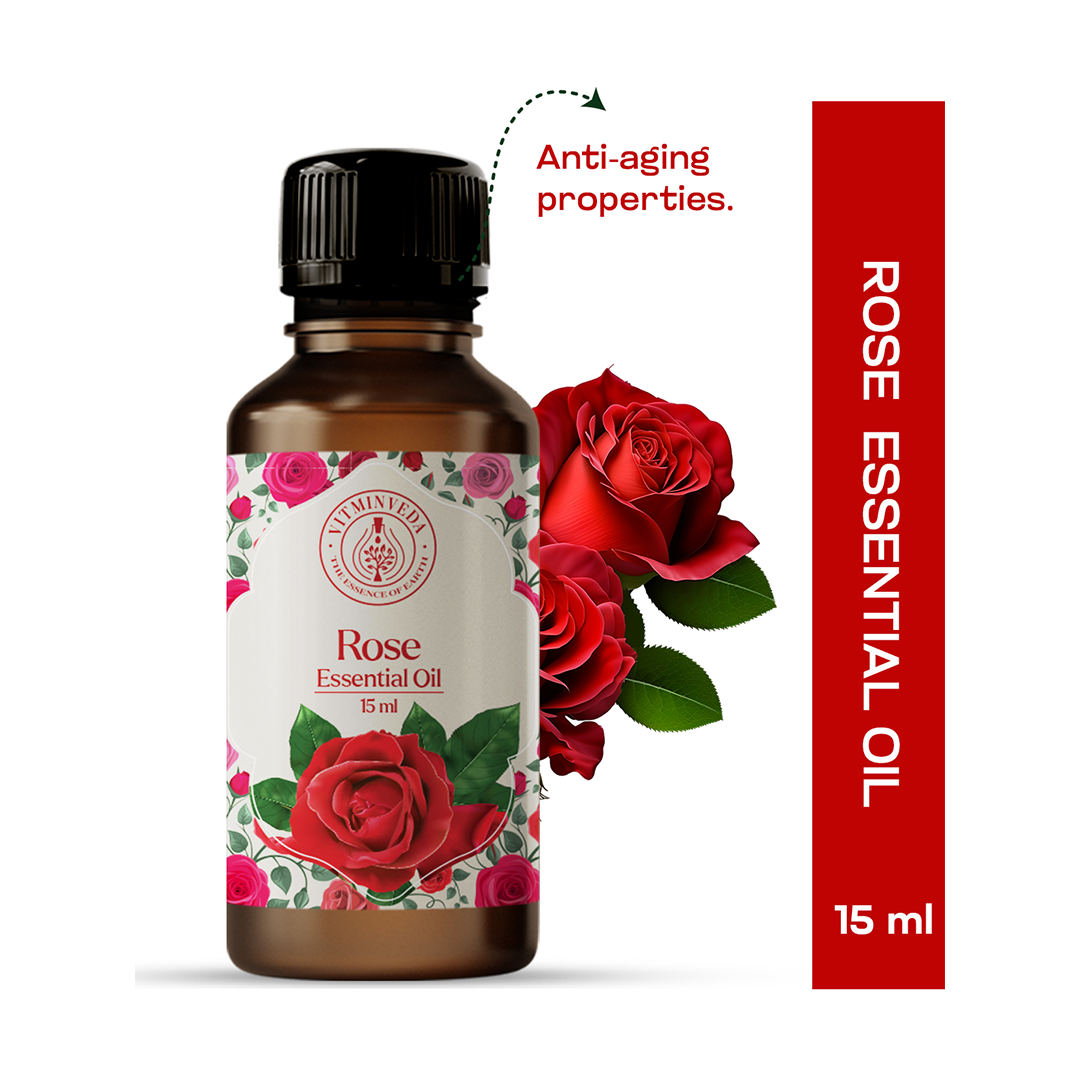 Real Rose Pure Essential Oil for Hair Growth - 15ml