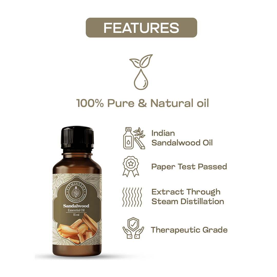 Real Sandalwood Pure Essential Oil - 15ml