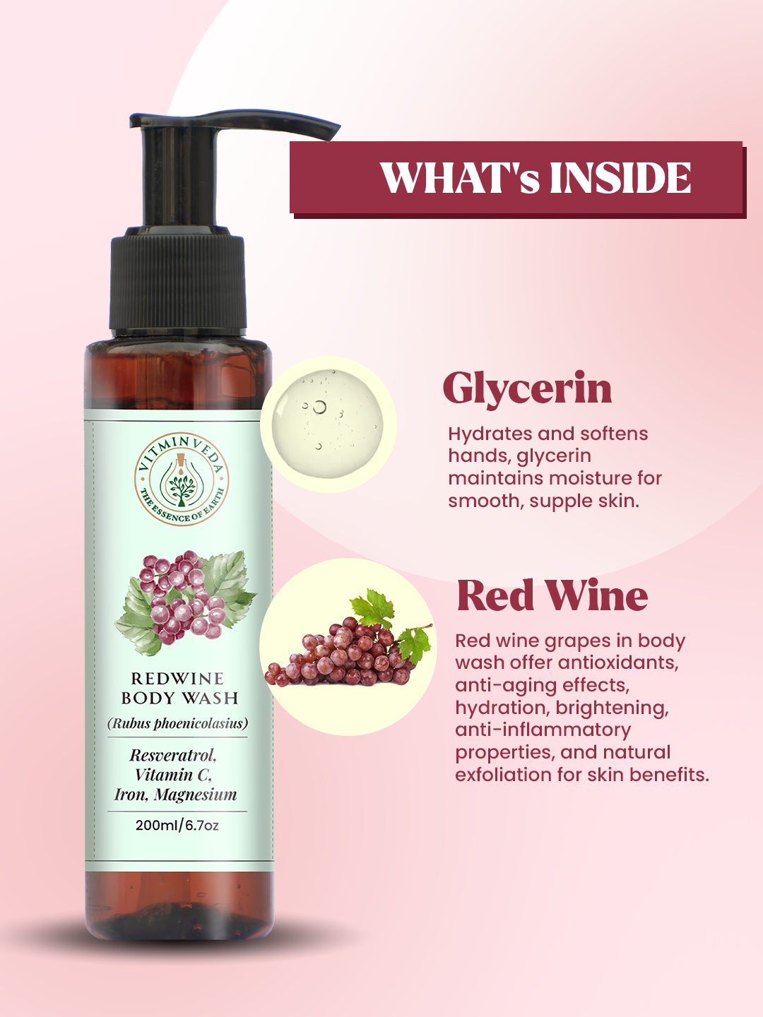 VITMINVEDA Red Wine Body Wash 200ml