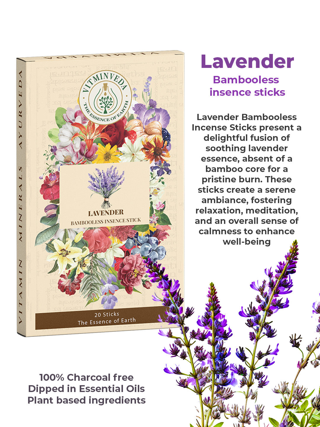 Lavender Bambooless Incense Stick