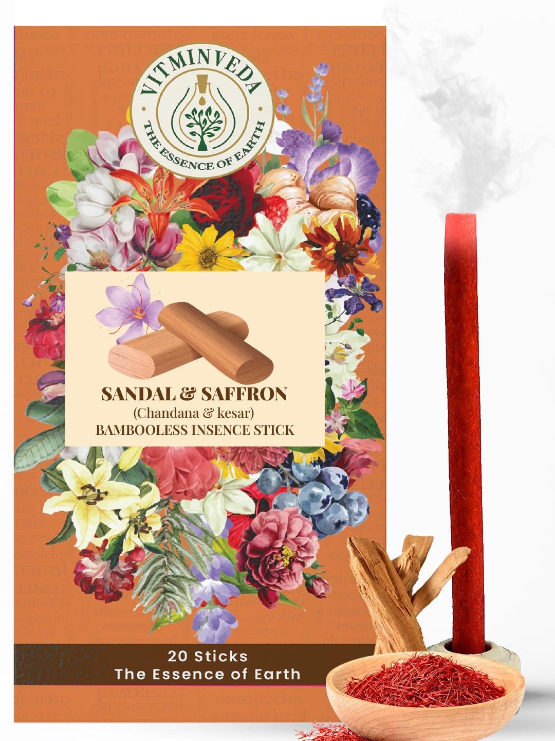 Sandal Saffron Bambooless Incense Stick