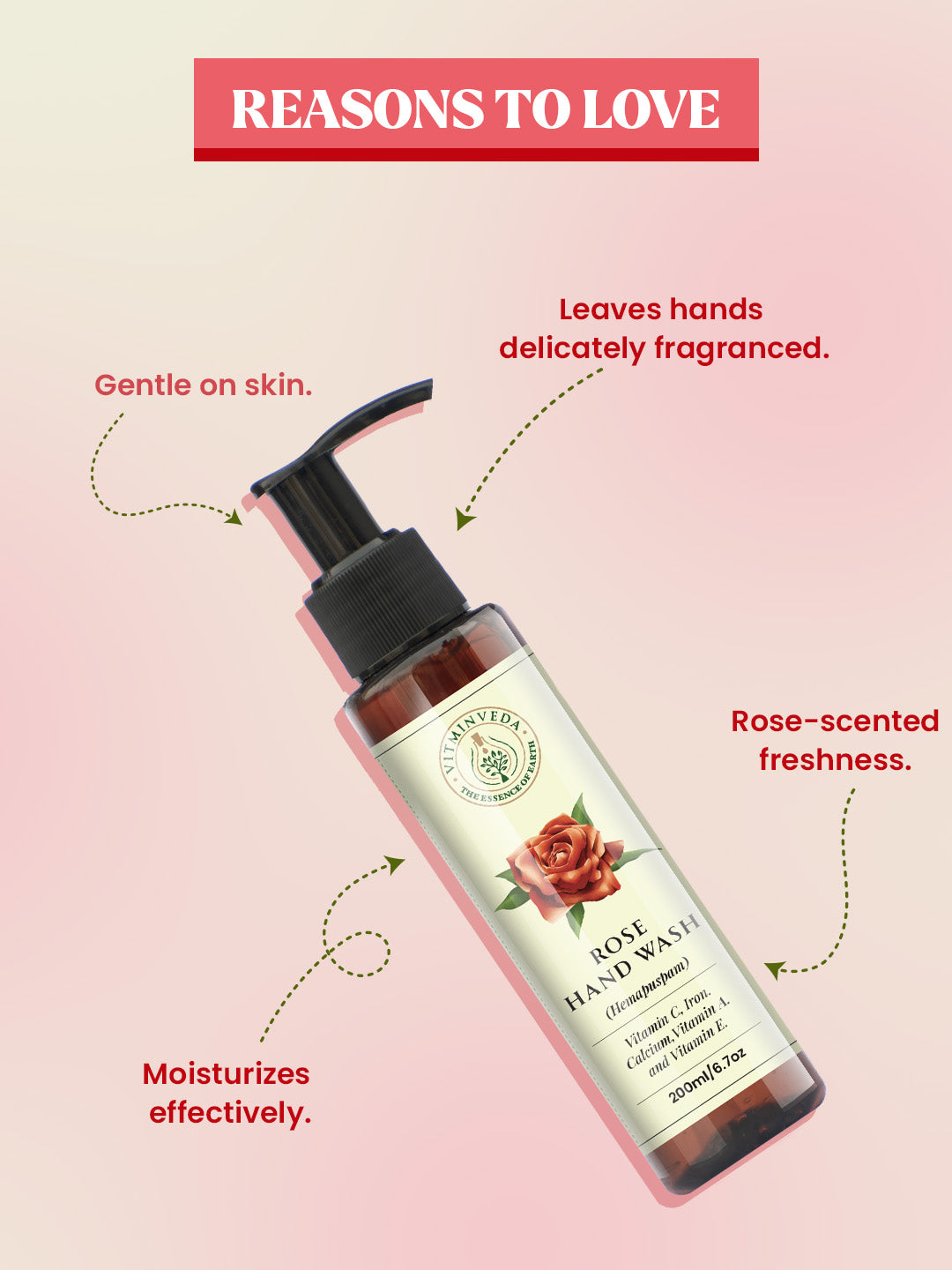 VITMINVEDA Rose Hand Wash 200ml