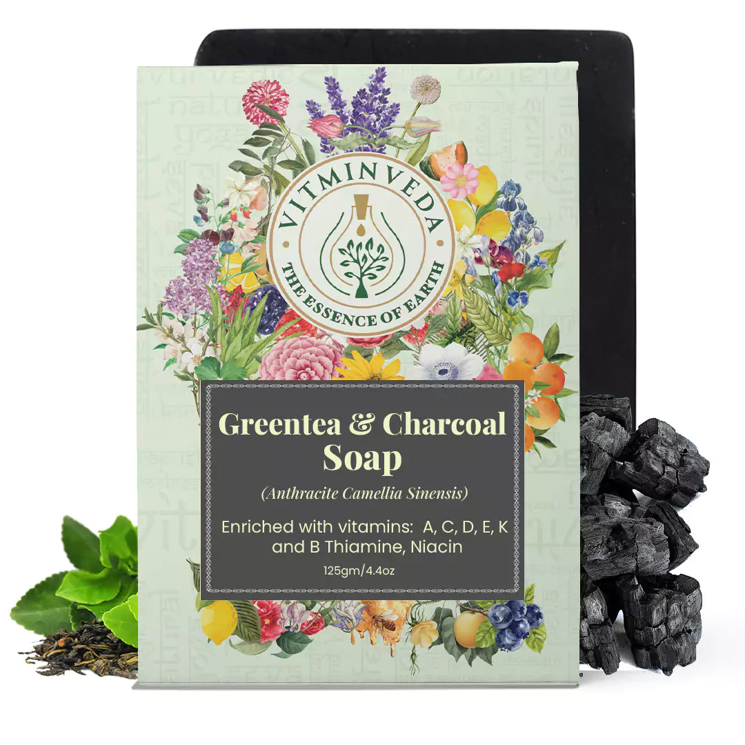 Charcoal Green Tea Herbal Soap Bar - 125gm