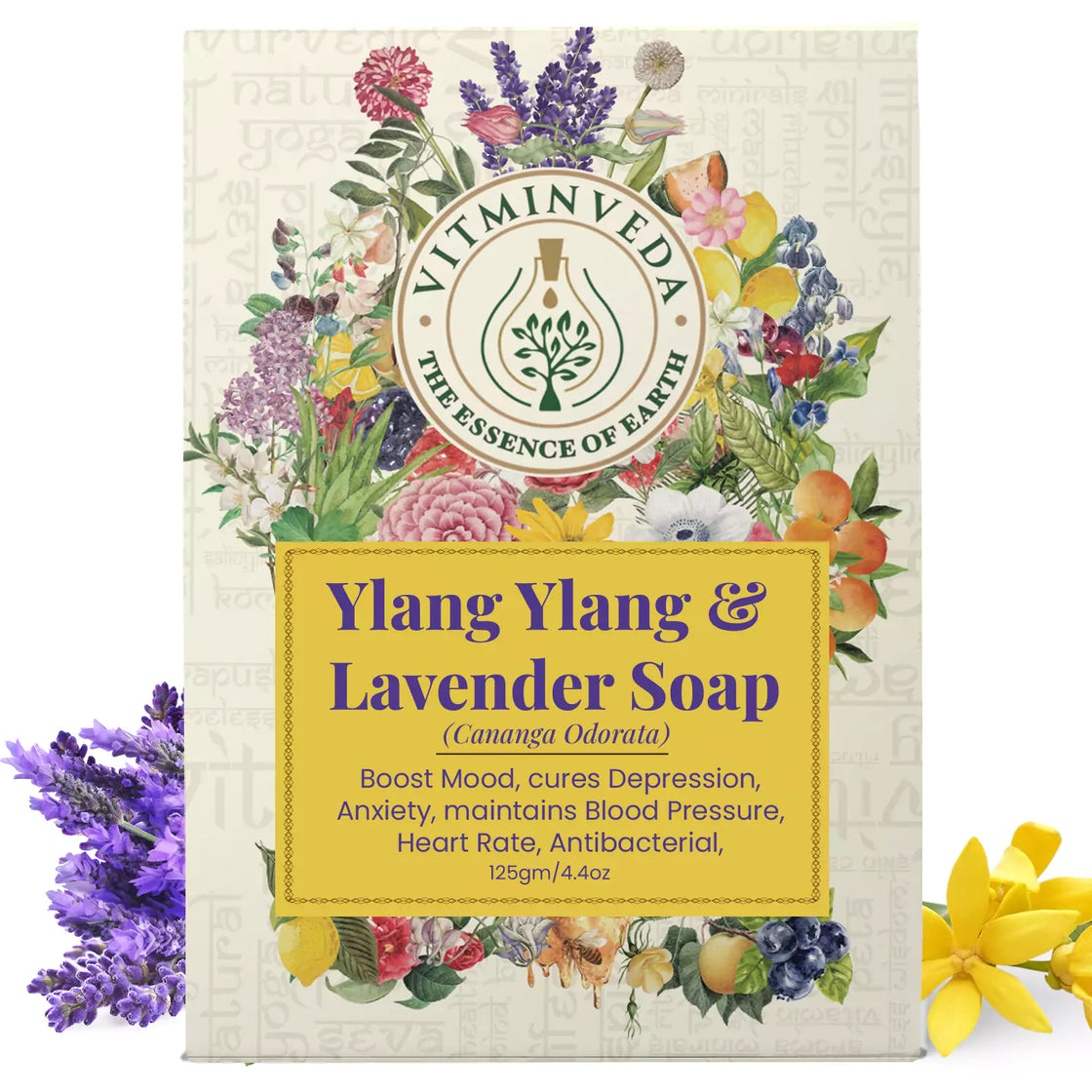 Ylang Ylang & Lavender Herbal Soap Bar - 125gm