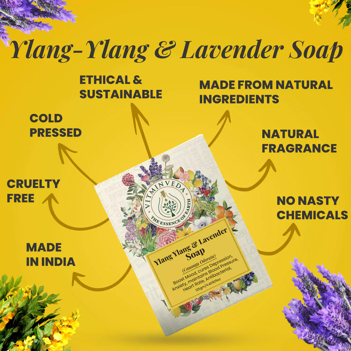 Ylang Ylang & Lavender Herbal Soap Bar - 125gm