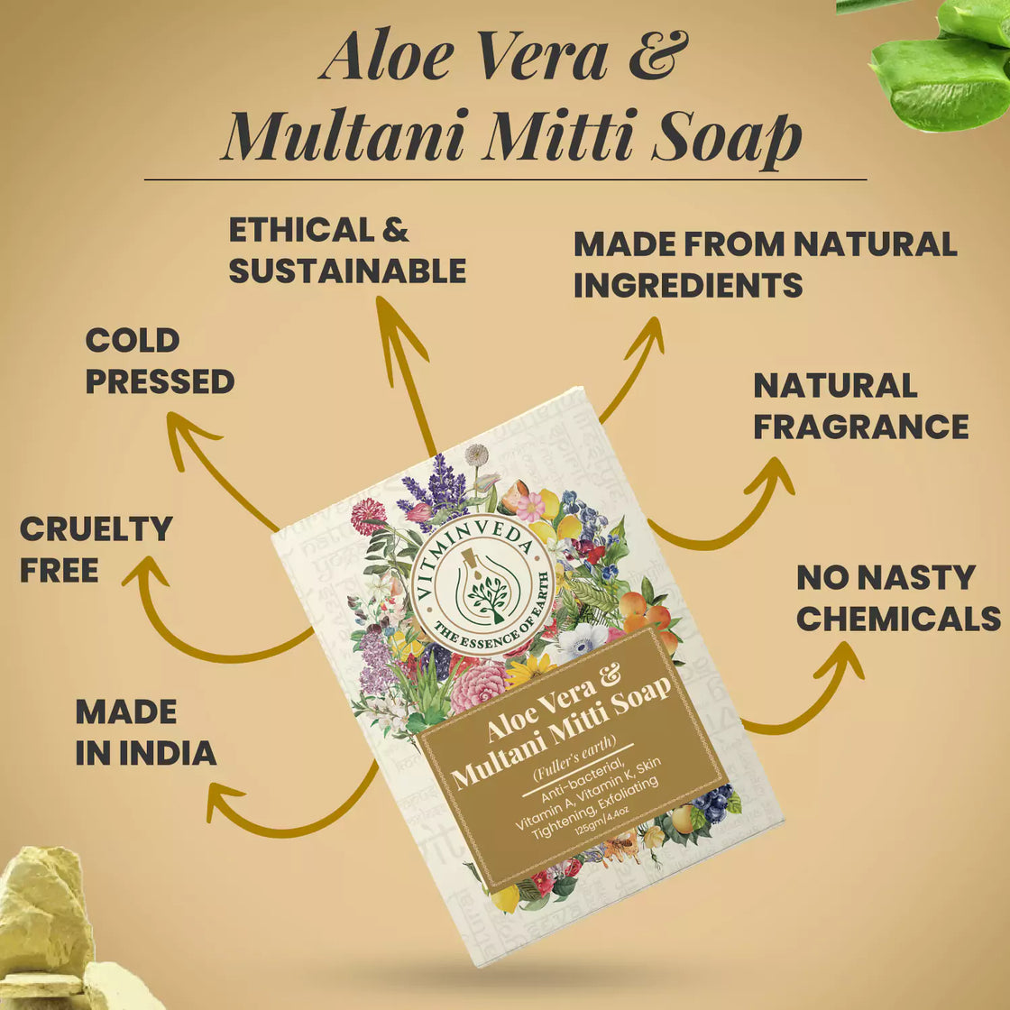 Multani Mitti Aloe Vera Soap Bar - 125gm