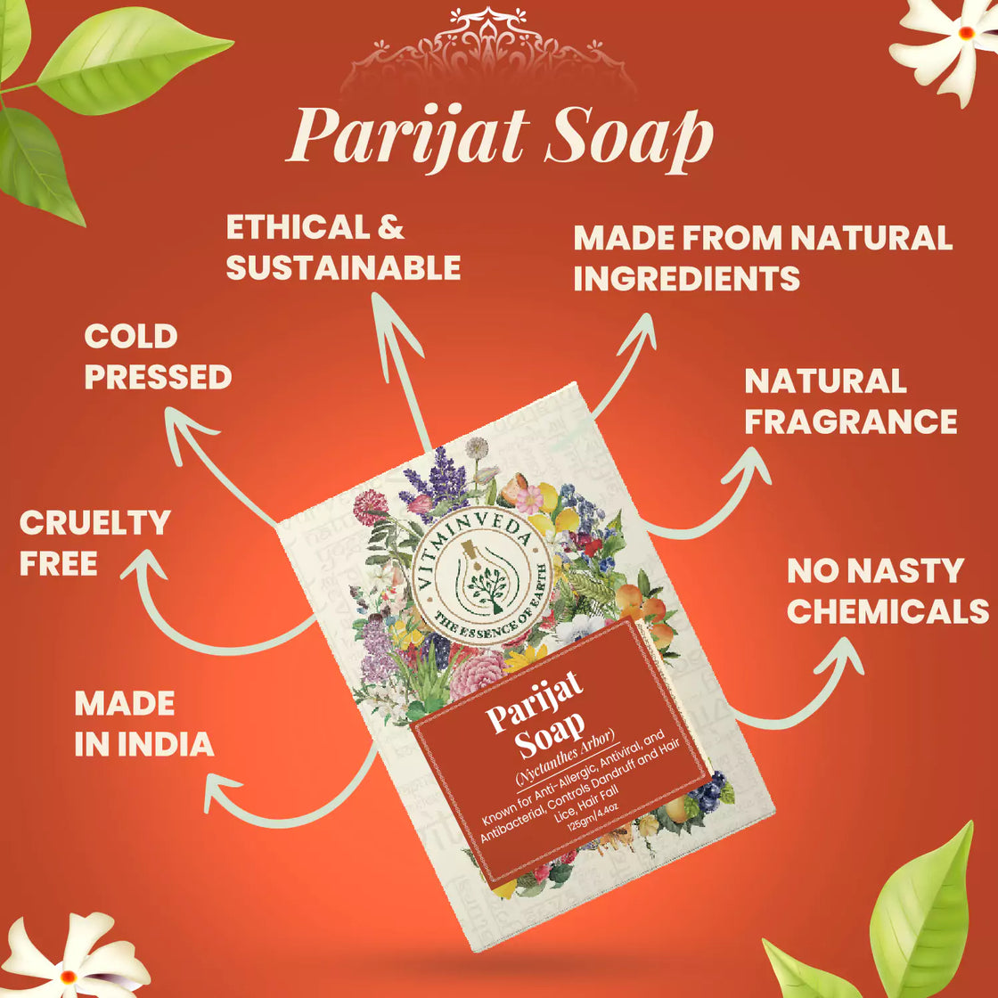 Parijat Herbal Soap Bar - 125gm