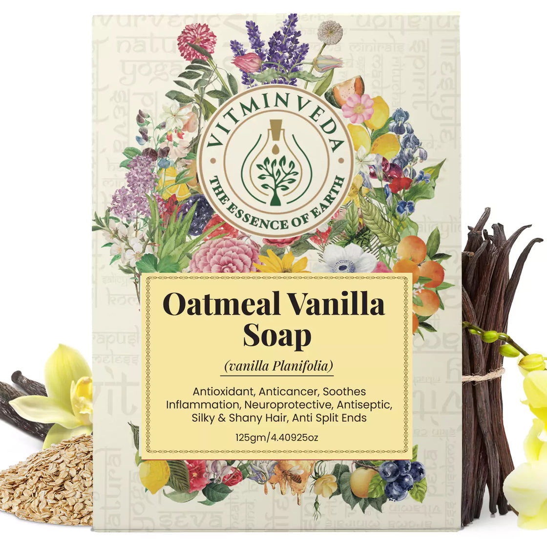 Vanilla Oatmeal Herbal Soap Bar - 125gm