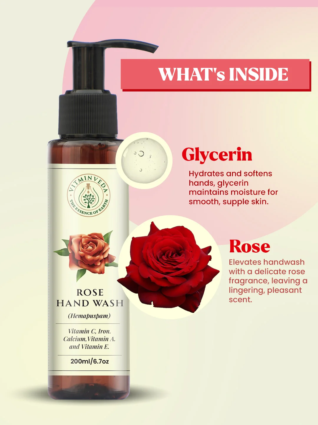 Rose Hand Wash 200ml - Image 4