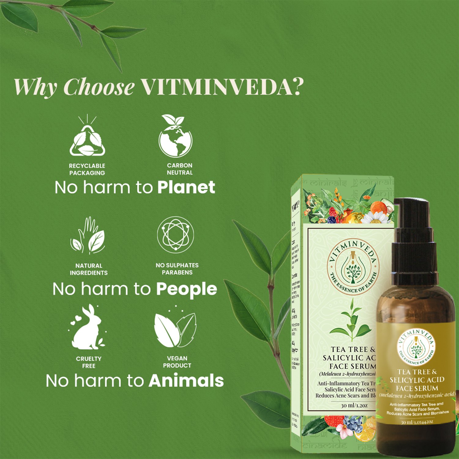 Tea Tree &amp;amp;amp; Salicylic Acid Face Serum - 30ml