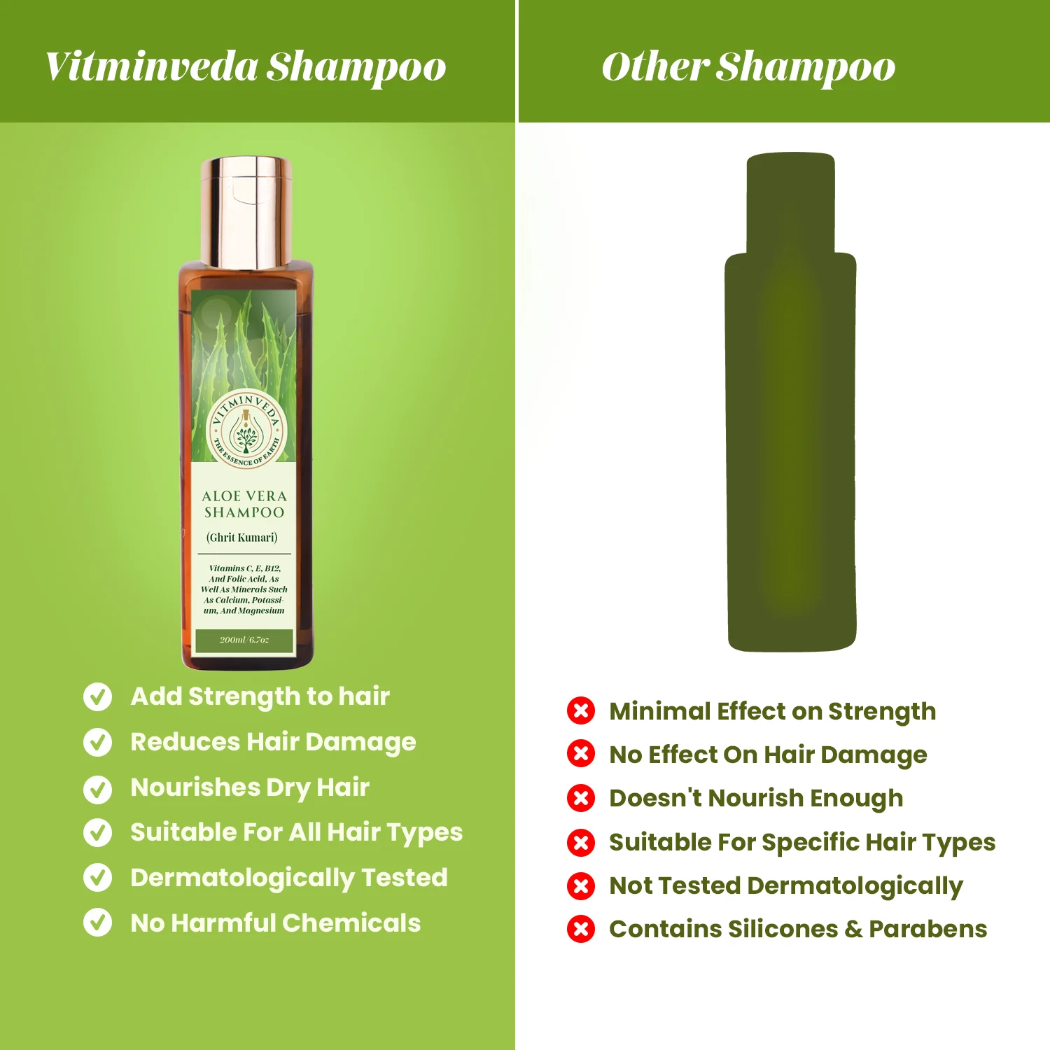 Aloe Vera Shampoo - 200ml - Image 3