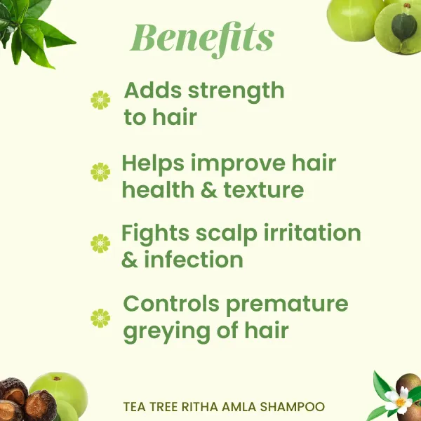 Tea Tree Ritha Amla Shampoo 200ml - Image 18