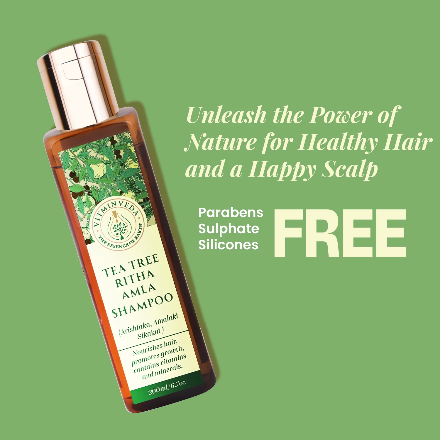 Tea Tree Ritha Amla Shampoo 200ml - Image 5