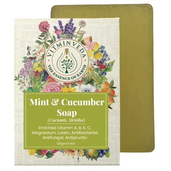 Cucumber and Menthol Herbal Soap Bar - 125gm - Image 18