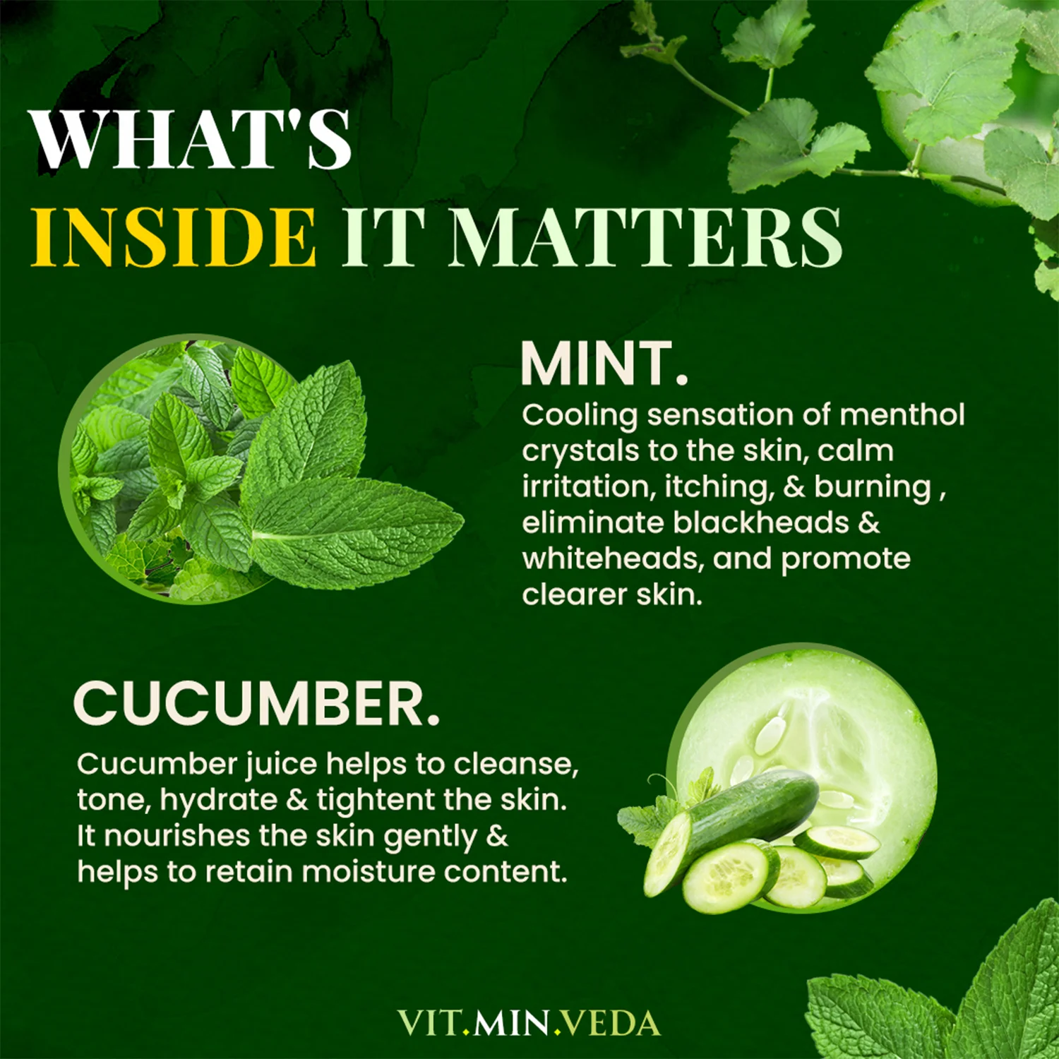 Cucumber and Menthol Herbal Soap Bar - 125gm - Image 5