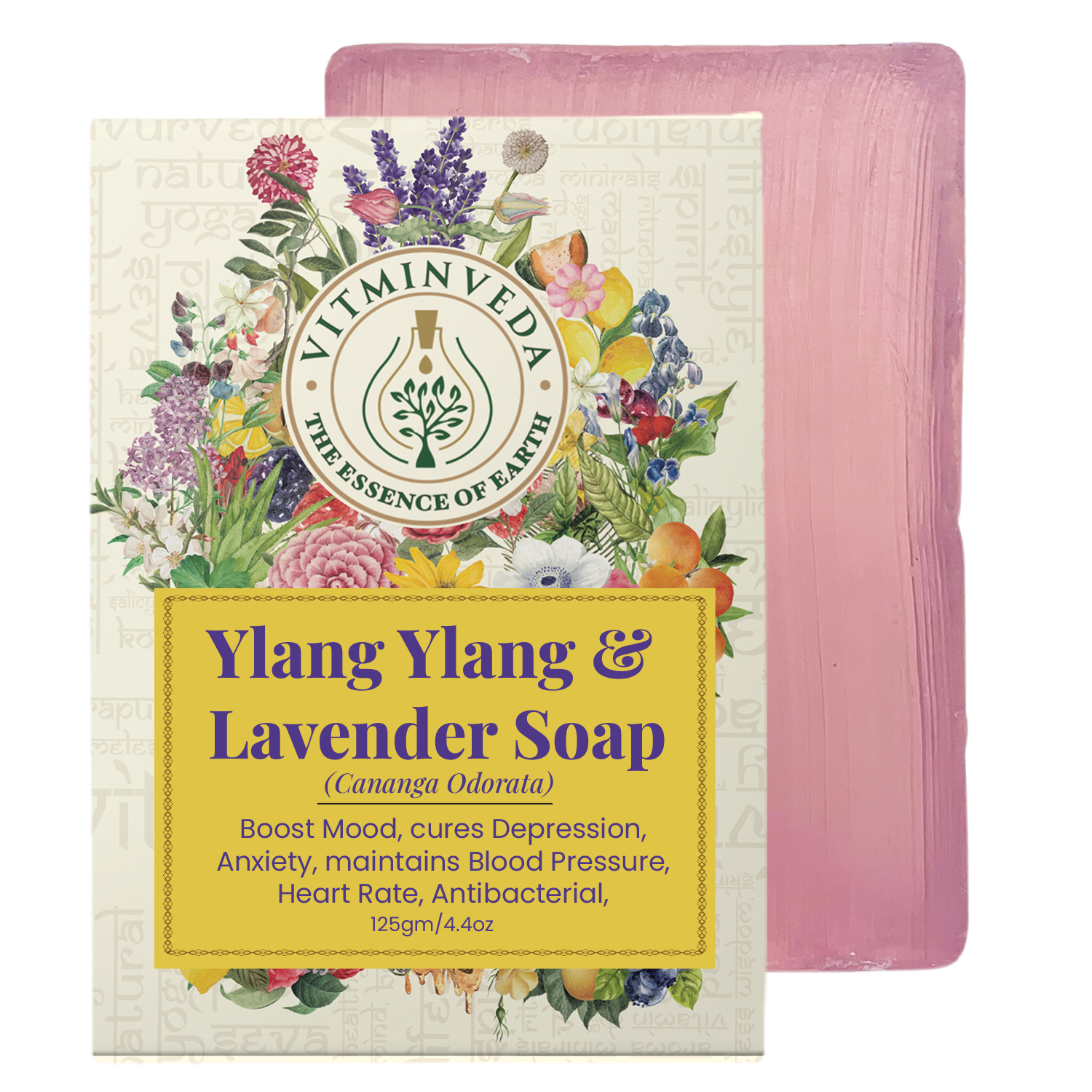 Ylang Ylang &amp;amp;amp; Lavender Herbal Soap Bar - 125gm