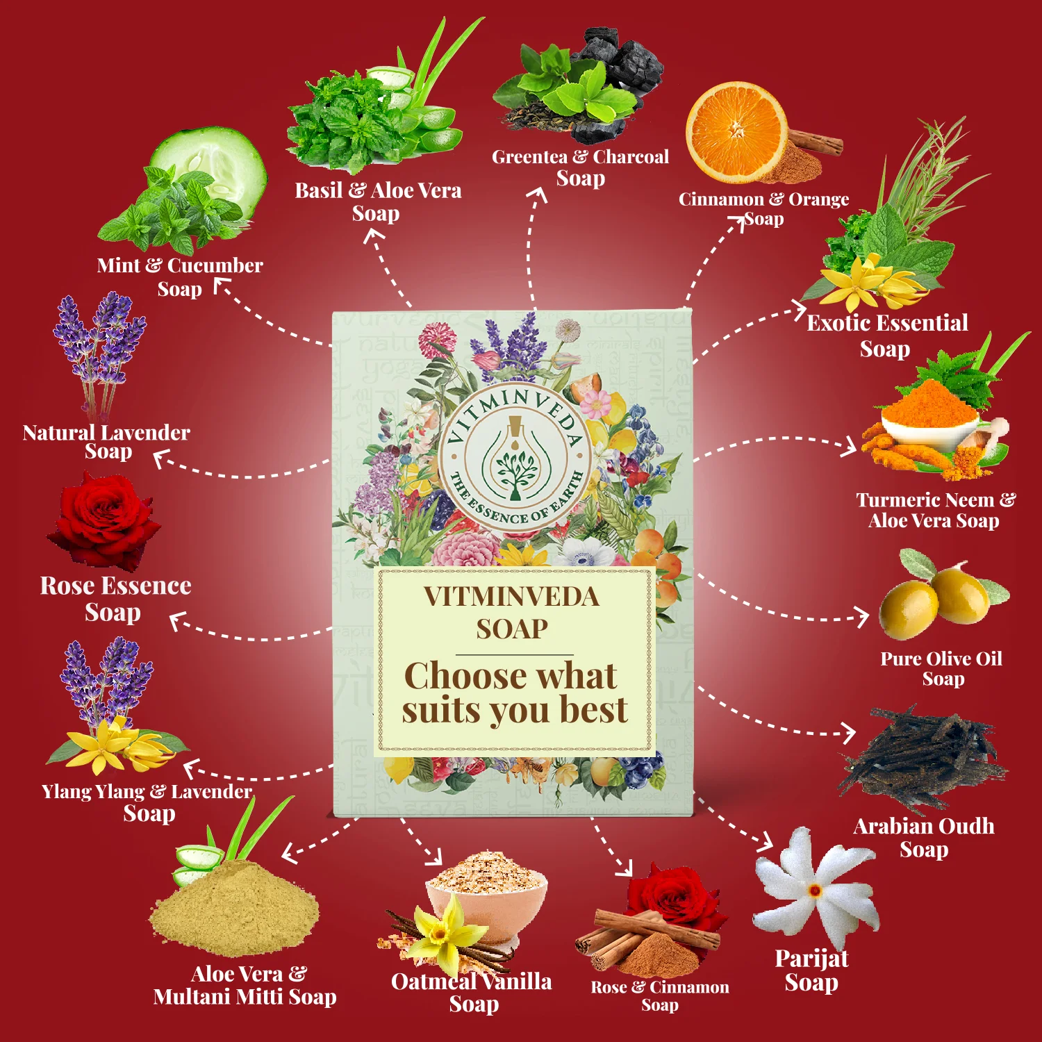 Rose Cinnamon Herbal Soap Bar - 125gm - Image 6