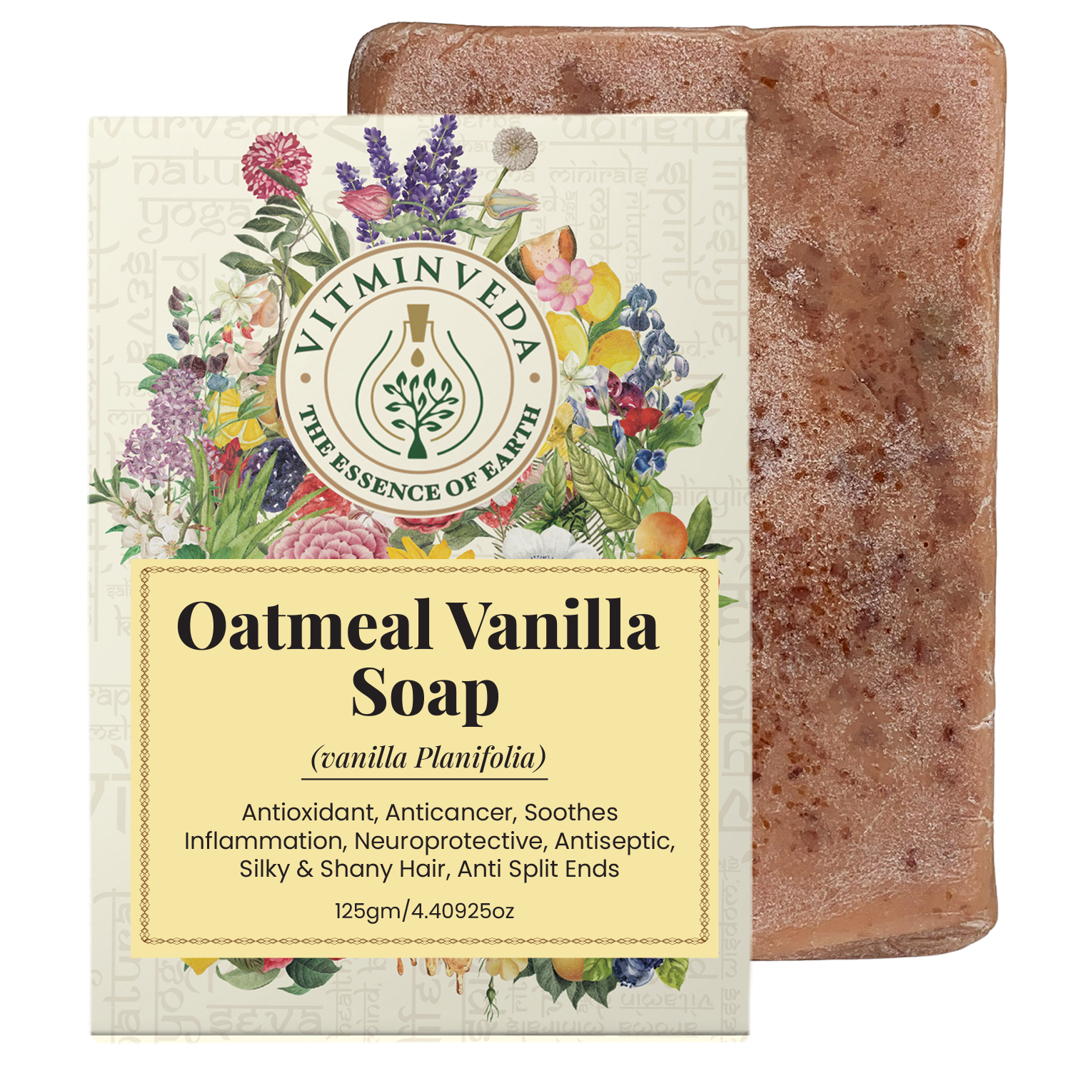 Vanilla Oatmeal Herbal Soap Bar - 125gm