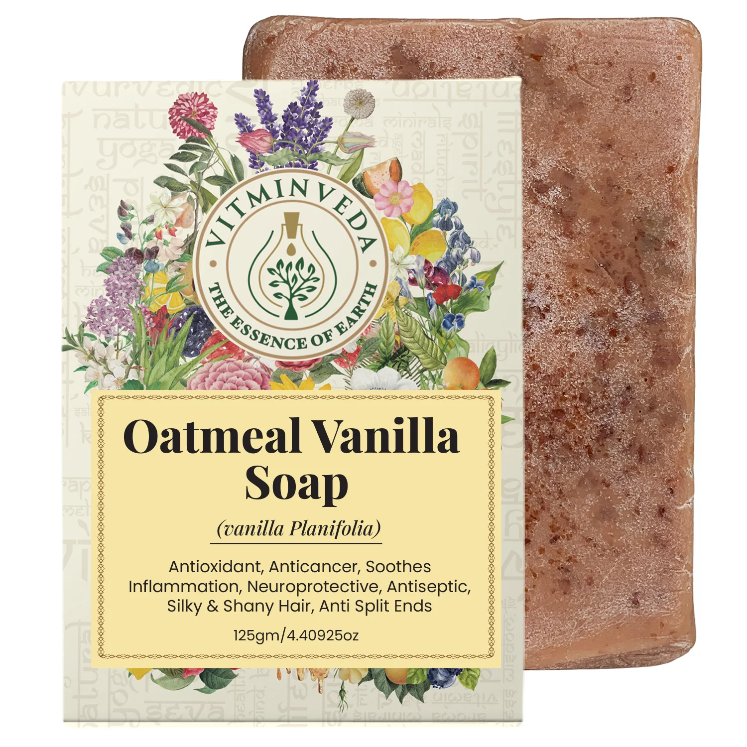 Vanilla Oatmeal Herbal Soap Bar - 125gm